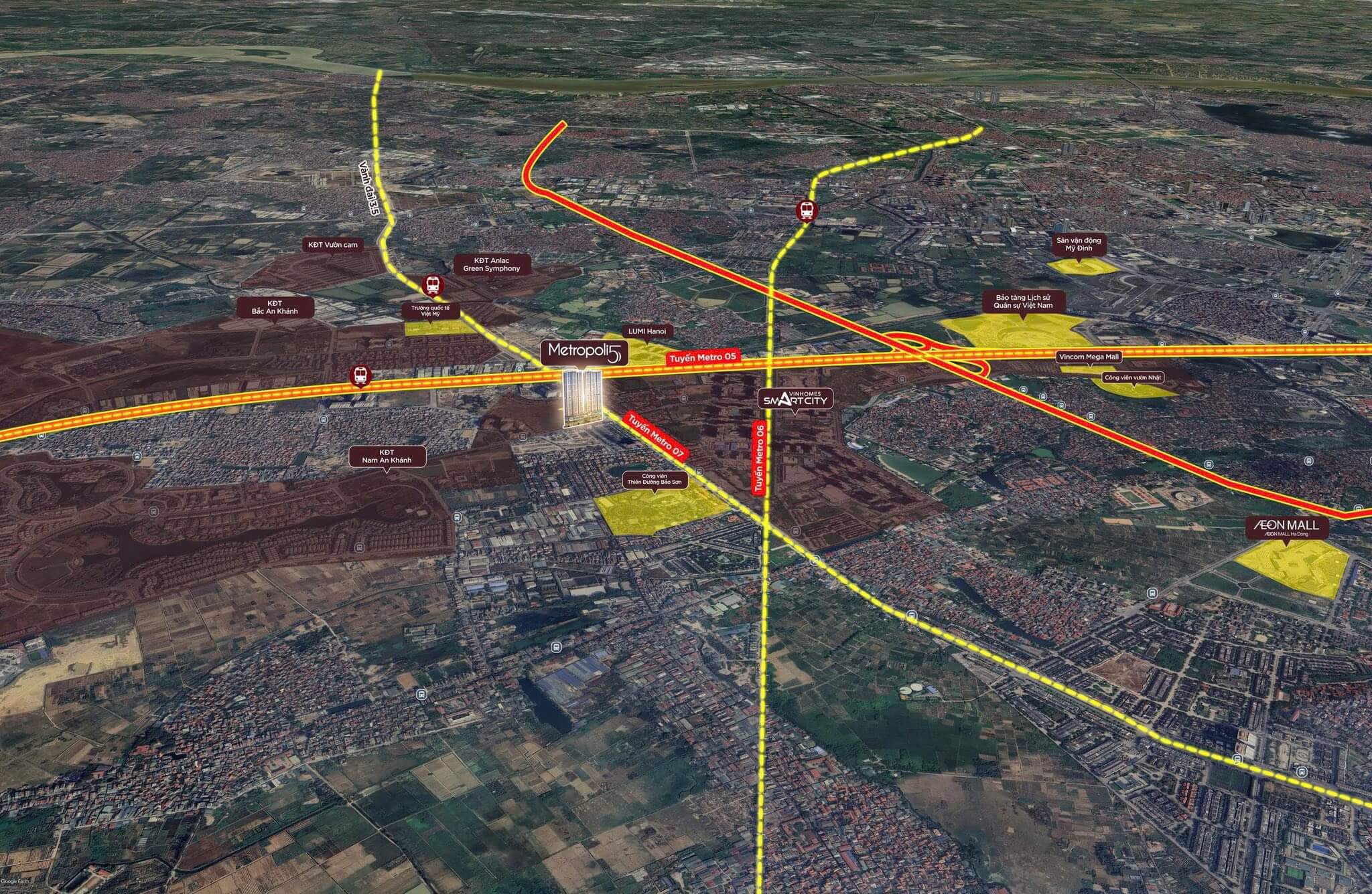 vị trí dự án metropoli5 nam an khánh