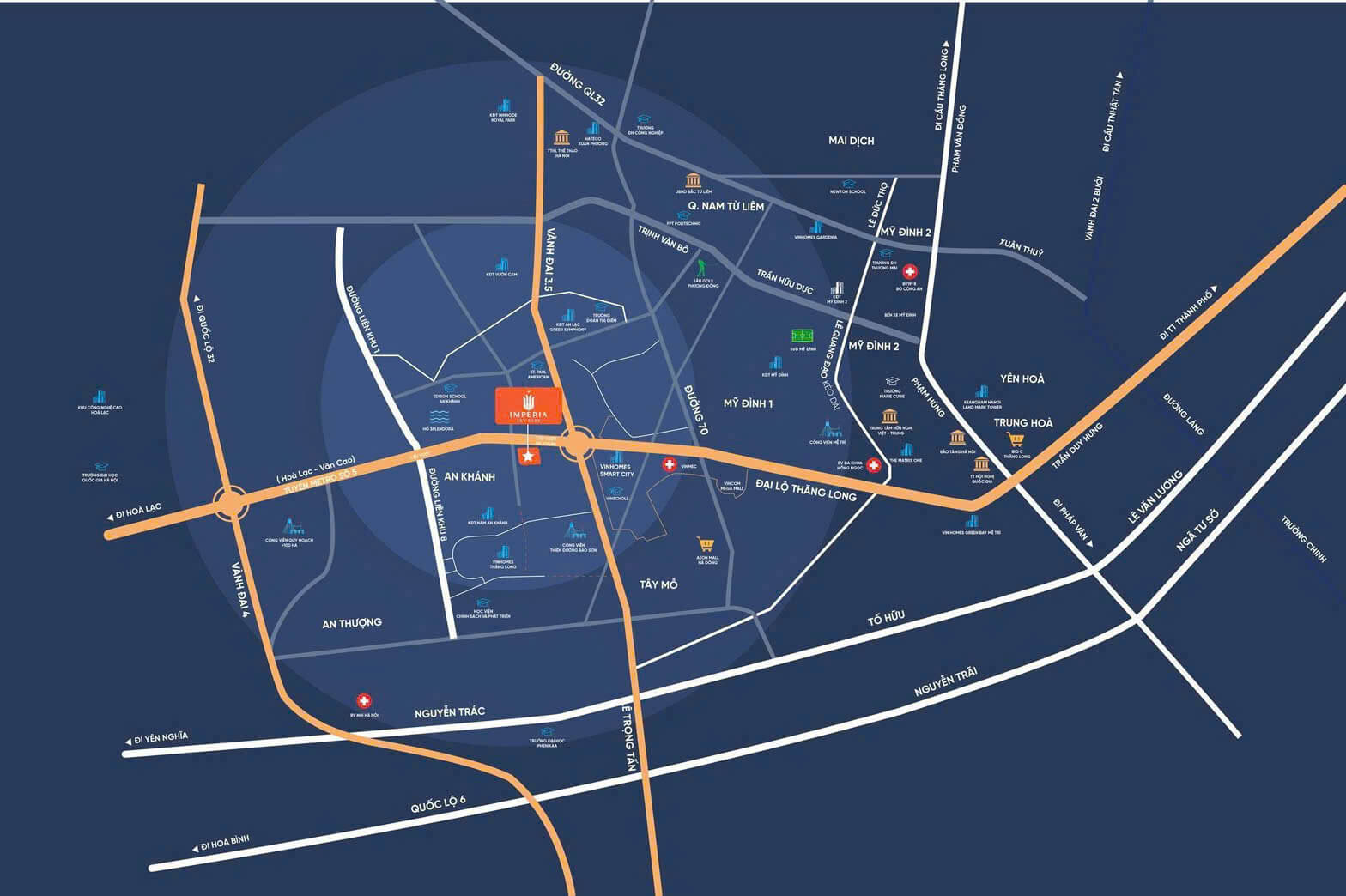 vị trí dự án imperia sky park nam an khánh